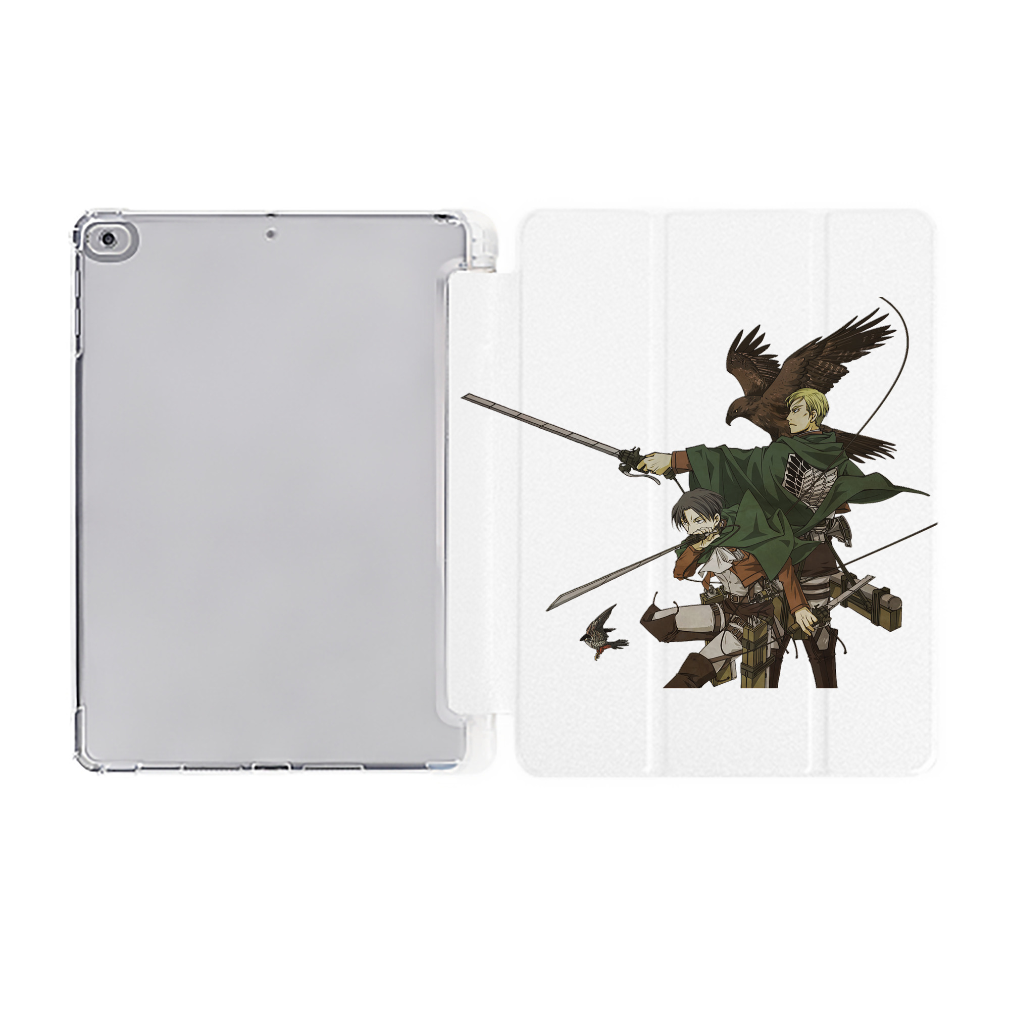 （画像用） 進撃の巨人 Attack on Titan IPad ケース ペン収納付き 三つ折りスタンド PUレザー×シリコン 対応機種9.5/10.5/10.9インチ